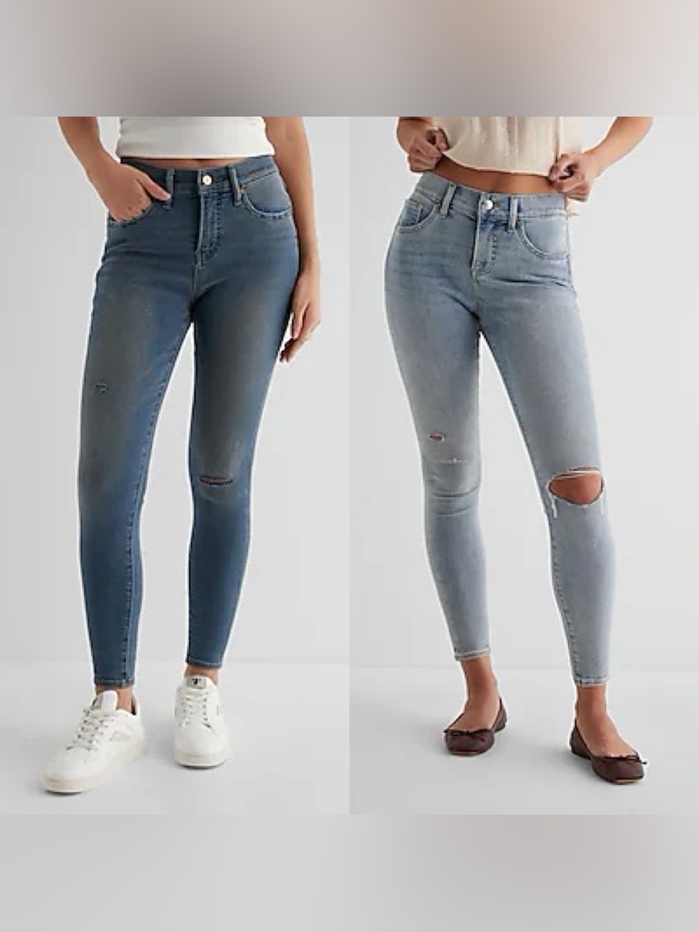 Express Mid Rise Ripped Skinny Jeans (2 pairs) size 6
